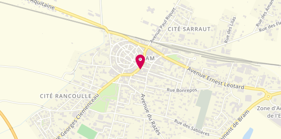 Plan de Crédit Agricole du Languedoc - Bram, 25 avenue General de Gaulle, 11150 Bram