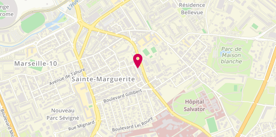 Plan de BNP Paribas - Marseille Sainte Marguerite, 158 Boulevard de Sainte-Marguerite, 13009 Marseille
