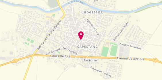 Plan de Agence de Capestang, place Gambetta, 34310 Capestang