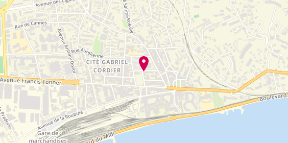 Plan de BNP Paribas - Cannes la Bocca, 10 Rue Mgr Jeancard, 06150 Cannes
