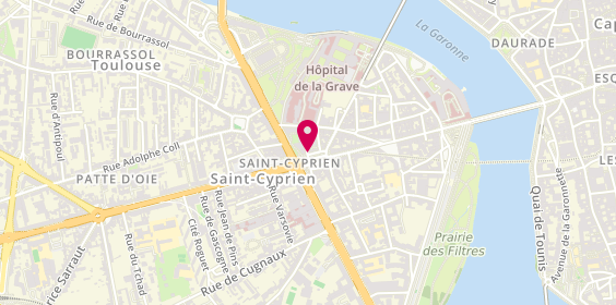 Plan de BNP Paribas - Toulouse Saint Cyprien, 14 place Intérieure Saint-Cyprien, 31300 Toulouse