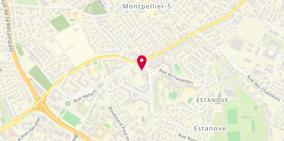 Plan de Caisse d'Epargne Montpellier Estanove, 76 Rue du Lavandin
Route de Laverune, 34070 Montpellier