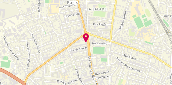 Plan de La Banque Postale, 165 avenue des Minimes, 31200 Toulouse