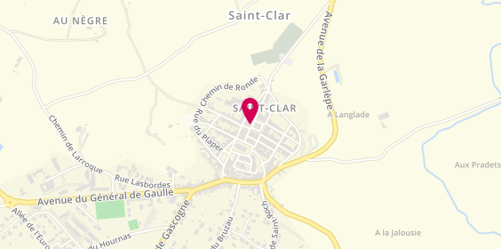 Plan de Crédit Agricole Pyrénées Gascogne - Saint-Clar, place de la Mairie, 32380 Saint-Clar
