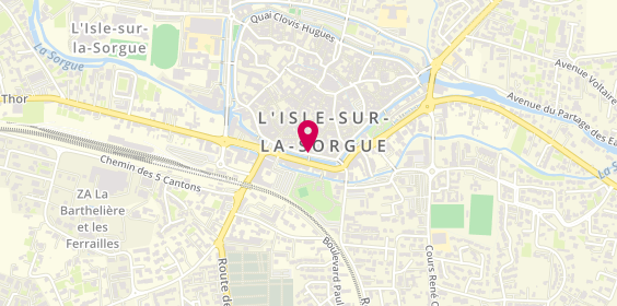 Plan de Isle Sur Sorgue, 18 Quai Rouget de l'Isle, 84800 L'Isle-sur-la-Sorgue