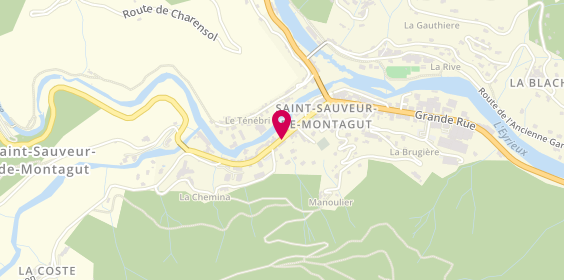 Plan de Crédit Agricole St Sauveur de Montagut, 35 Rue des Écoles, 07190 Saint-Sauveur-de-Montagut