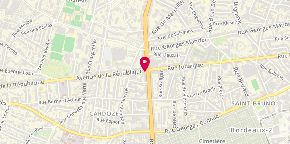 Plan de Bordeau caudéran, 2 avenue de la République, 33200 Bordeaux