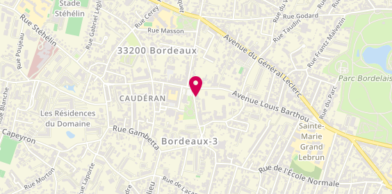 Plan de Crédit Mutuel du Sud Ouest BORDEAUX CAUDERAN ST AMAND, 6 Rue de l'Église, 33200 Bordeaux