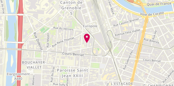 Plan de Aparthotel Adagio Grenoble Centre, 6 Rue Auguste Génin, 38000 Grenoble