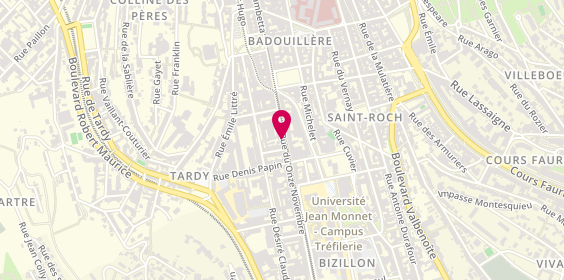 Plan de Caisse d'Epargne St Etienne Universite, 20 Rue du 11 Novembre, 42000 Saint-Étienne