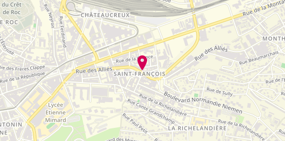 Plan de St Etienne St Francois, 43 Rue des Alliés, 42100 Saint-Étienne