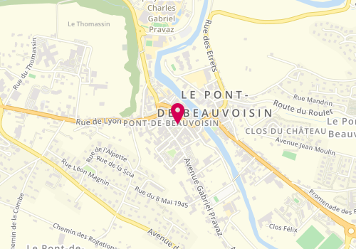 Plan de LCL Banque et assurance, 16 place de la Republique, 38480 Le Pont-de-Beauvoisin