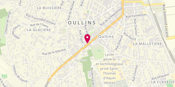 Plan de BNP Paribas - Oullins, 164 Grande Rue, 69600 Oullins-Pierre-Bénite