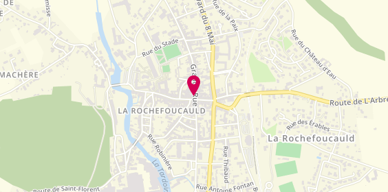 Plan de La Rochefoucauld Rue, 34 Rue Grande Rue, 16110 La Rochefoucauld-en-Angoumois