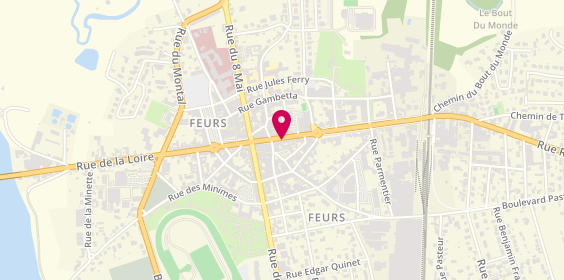 Plan de BNP Paribas - Feurs, 14 Rue de la République, 42110 Feurs