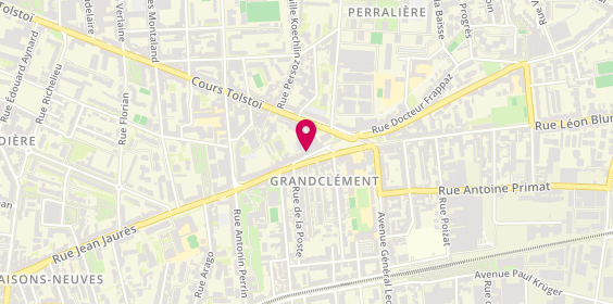 Plan de BNP Paribas - Villeurbanne Grandclement, 45 Bis place Jules Grandclément, 69100 Villeurbanne