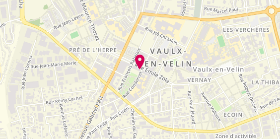 Plan de Crédit agricole Centre-est à Vaulx en Velin Zola, 16 Rue Emile Zola, 69120 Vaulx-en-Velin