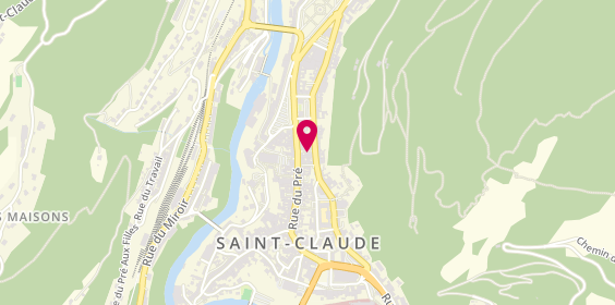 Plan de Crédit Agricole Franche Comté - Agence Saint Claude, 52 Rue du Pré, 39200 Saint-Claude