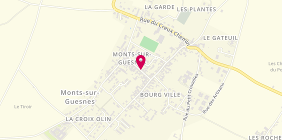 Plan de Caisse Locale de Credit Agricole, Rue du Chateau, 86420 Monts-sur-Guesnes