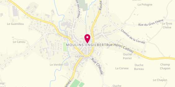 Plan de Moulins Engilbert, 14 place la Fayette, 58290 Moulins-Engilbert