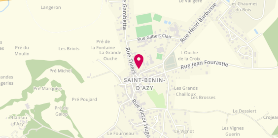 Plan de Saint Benin d'Azy, Place du Champ de Foire
1 Rue Claude Montaron, 58270 Saint-Benin-d'Azy