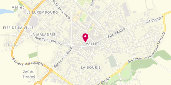 Plan de CIC Crédit Industriel et Commercial, 16 Place Charles de Gaulle, 44330 Vallet