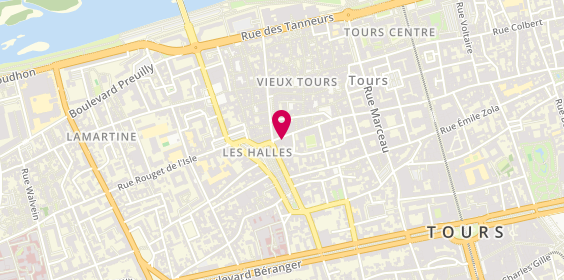 Plan de BNP Paribas - Tours Les Halles Facultes, 94 Rue des Halles, 37000 Tours