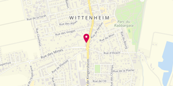 Plan de BNP Paribas - Wittenheim, 44 Rue de Kingersheim, 68270 Wittenheim
