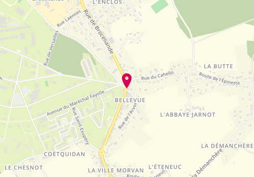 Plan de BNP Paribas - Guer Coetquidan Bellevue, 7 Rue de Saint-Cyr, 56380 Guer