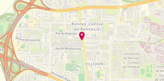 Plan de Rennes Villejean Bnpp Bdb, Centre Commercial Président Kennedy 21 Kennedy, 35000 Rennes