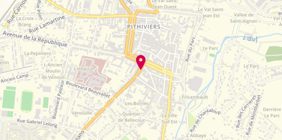 Plan de BNP Paribas - Pithiviers, 3 Faubourg d'Orléans, 45300 Pithiviers