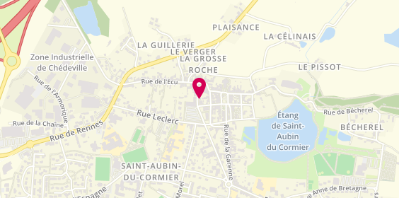 Plan de Agence Groupama St Aubin du Cormier, 4 Rue de la Libération, 35140 Saint-Aubin-du-Cormier