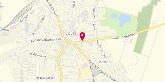 Plan de Caisse Credit Mutuel de Voves, 11 Rue de Verdun, 28150 Les Villages-Vovéens