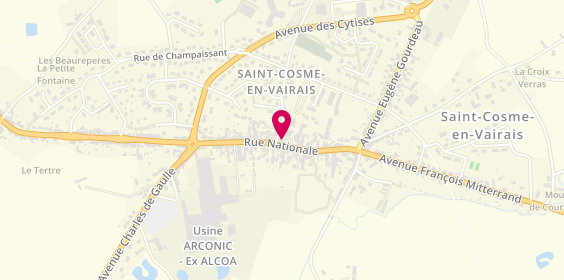 Plan de Agence de St Cosme en Vairais, 45 Rue Nationale, 72110 Saint-Cosme-en-Vairais