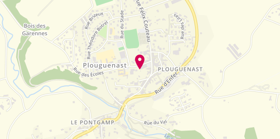 Plan de Crédit Agricole Plouguenast, place de l'Église, 22150 Plouguenast-Langast