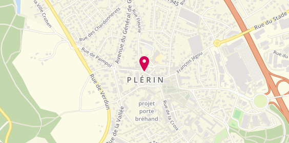Plan de BNP Paribas - Plerin, 19 Rue du Commerce, 22190 Plérin