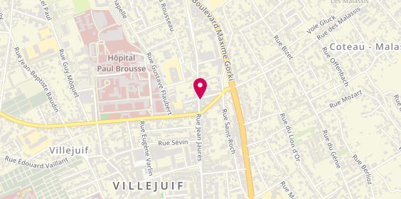 Plan de BNP Paribas - Villejuif Hotel de Ville, 25-27 Rue Jean Jaurès, 94800 Villejuif