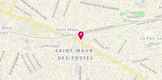 Plan de BNP Paribas - Saint Maur des Fosses Mairie, 3 Rue André de Cayeux, 94100 Saint-Maur-des-Fossés