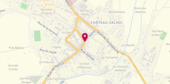 Plan de Caisse d'Epargne Chateau Salins, 14 Rue Dufays, 57170 Château-Salins