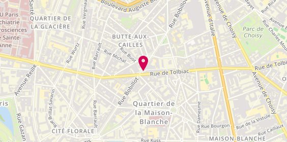 Plan de Caisse d'Epargne Paris Butte-aux-Cailles, 184 Rue de Tolbiac, 75013 Paris