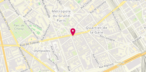 Plan de BNP Paribas - Paris Ponscarme, 67-69 Rue de Tolbiac, 75013 Paris