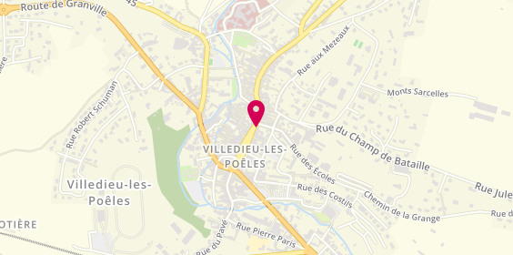 Plan de BNP Paribas - Villedieu Les Poeles, 32 place de la République, 50800 Villedieu-les-Poêles-Rouffigny