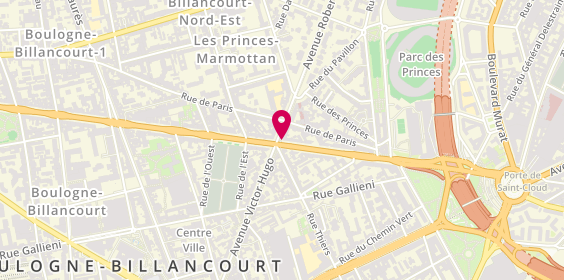 Plan de HSBC - Agence Boulogne Reine, 34 Route de la Reine, 92100 Boulogne-Billancourt