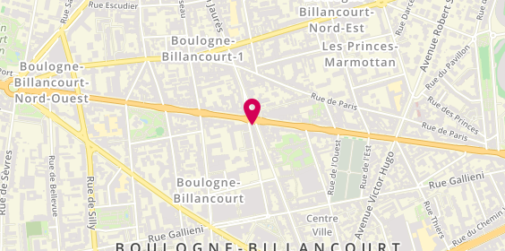 Plan de Boulogne Bil. Jaures, 77 Route de la Reine, 92100 Boulogne-Billancourt