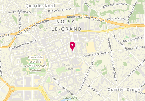 Plan de Noisy le Grand, 42 avenue Aristide Briand, 93160 Noisy-le-Grand