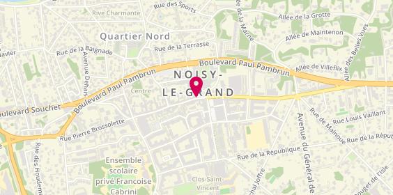 Plan de BNP Paribas - Noisy le Grand, 227 Rue Pierre Brossolette, 93160 Noisy-le-Grand