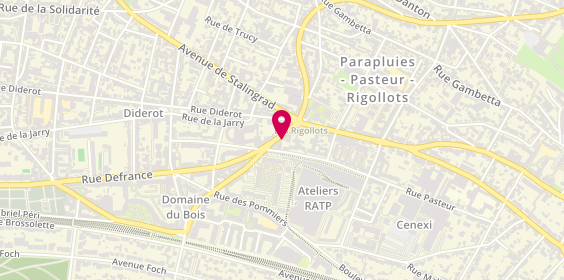 Plan de Bred Vincennes Rigollots, 138 Rue Defrance, 94300 Vincennes