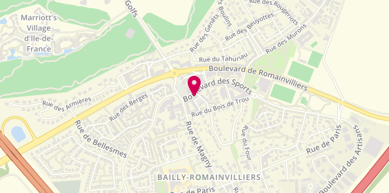 Plan de BNP Paribas - Bailly - Romainvilliers, 11 Boulevard des Sports, 77700 Bailly-Romainvilliers