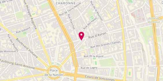 Plan de Paris Avron, 16 Rue d'Avron, 75020 Paris