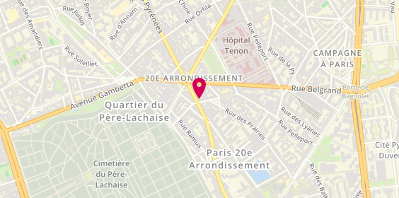 Plan de BRED-Banque Populaire, 200 Rue des Pyrénées, 75020 Paris